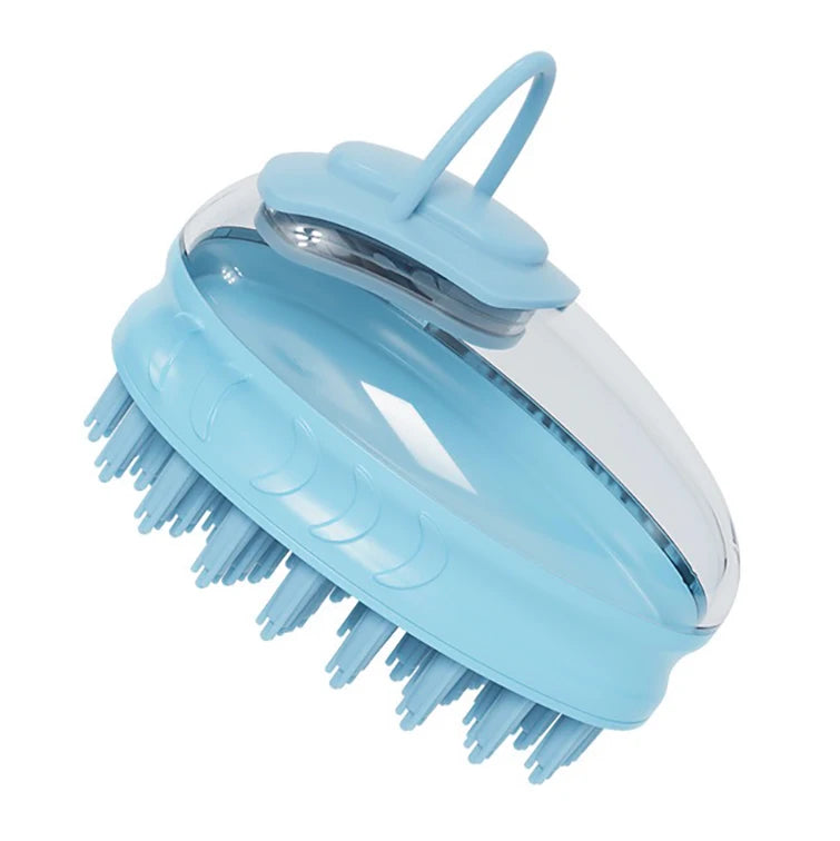 2-in-1 Pet Bath Brush - Silicone Grooming Comb & Shampoo Dispenser