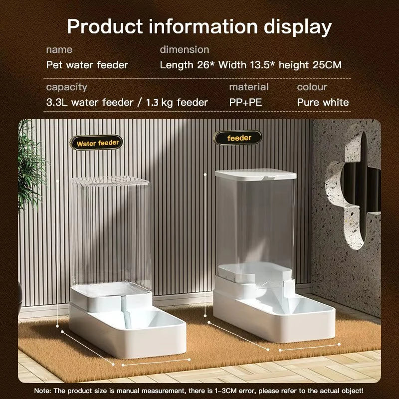 Automatic Cat Feeder & Water Dispenser – Gravity Food Container for Pets
