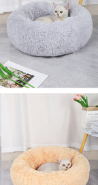 Plush Cat & Dog Nest – Warm Detachable Pet Bed for Winter