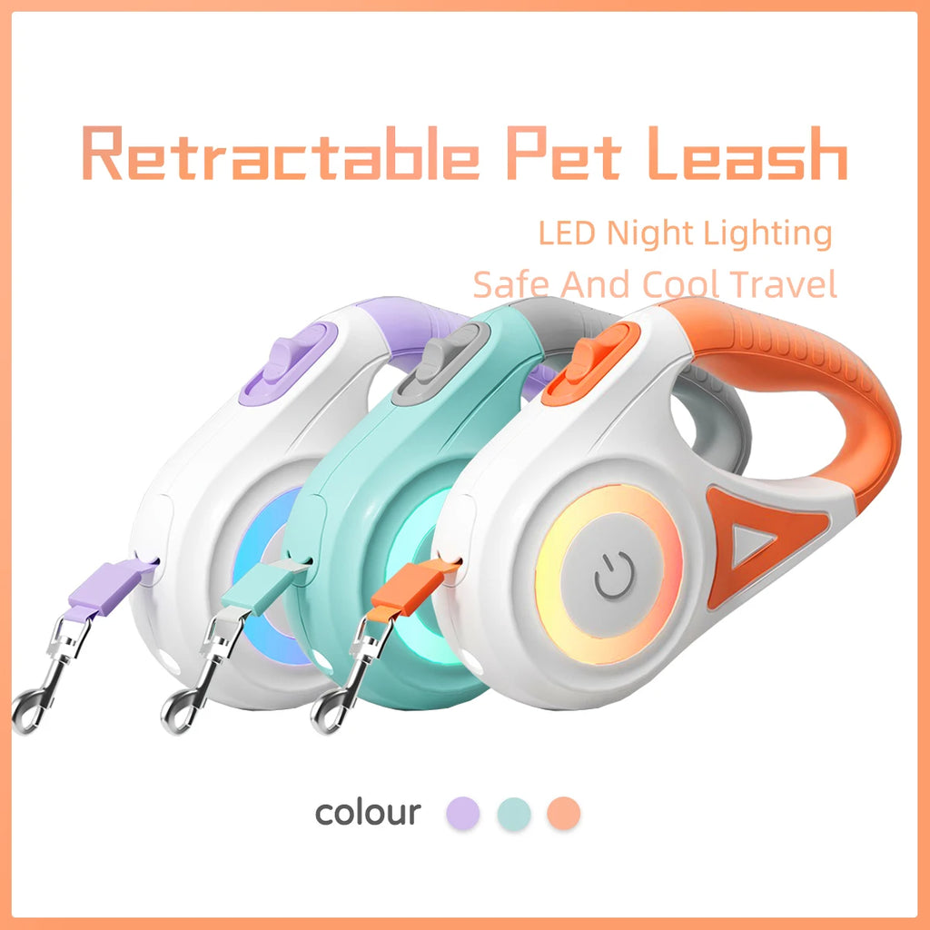 LED Retractable Dog Leash - Illuminated Roulette Leash