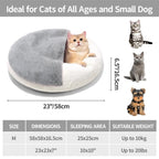 Enclosed Cat Cave Bed - Hooded Donut Design with Non-Slip Base
