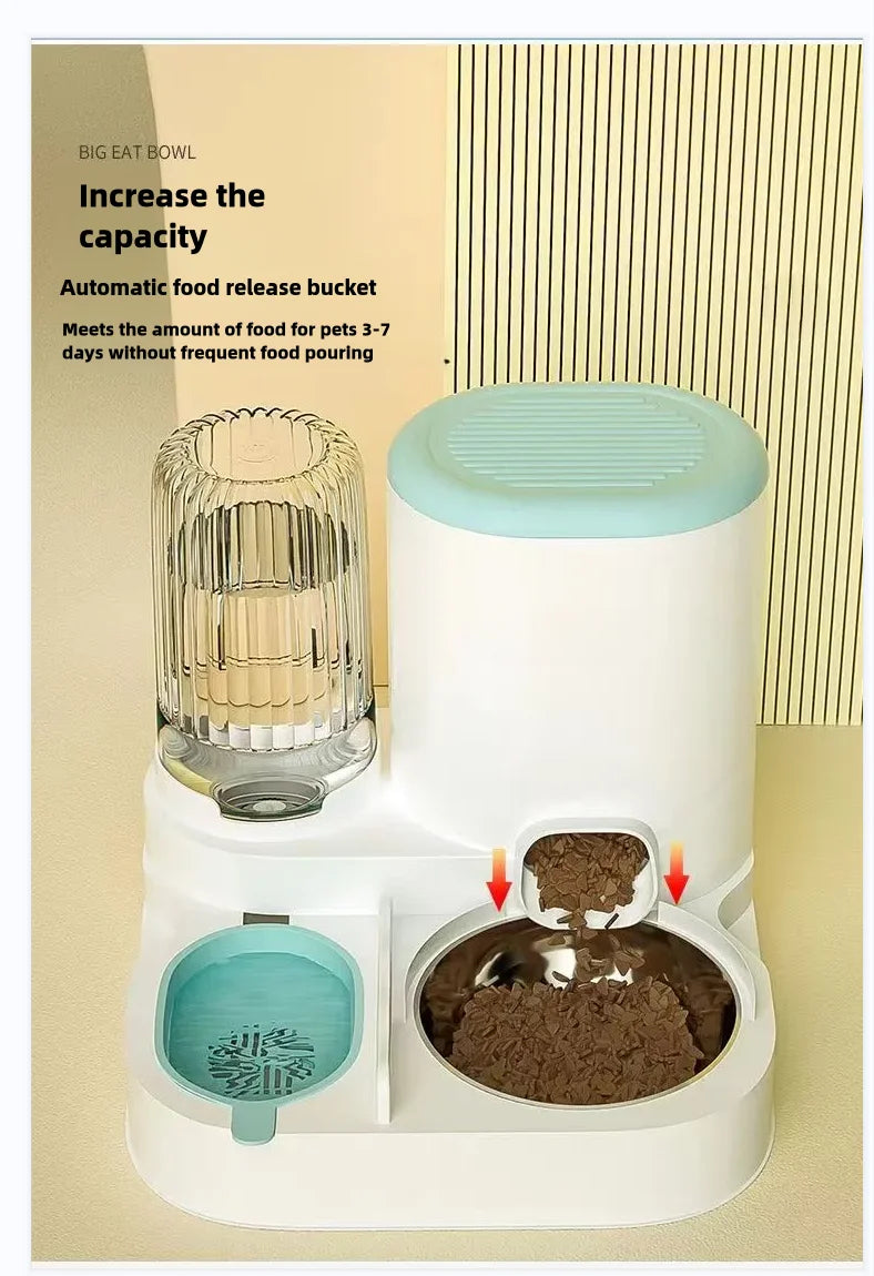 Automatic Pet Feeder & Water Dispenser – Cat & Dog Food Bowl