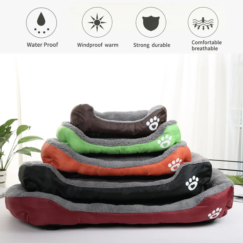Large Square Pet Bed – Plush Washable Dog & Cat Sofa