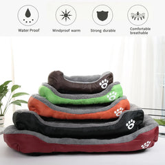 Large Square Pet Bed – Plush Washable Dog & Cat Sofa