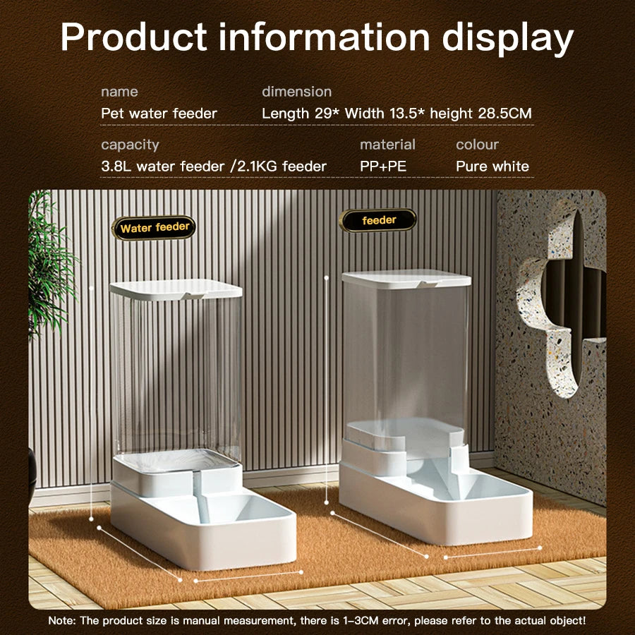 Automatic Cat Feeder & Water Dispenser – Gravity Food Container for Pets