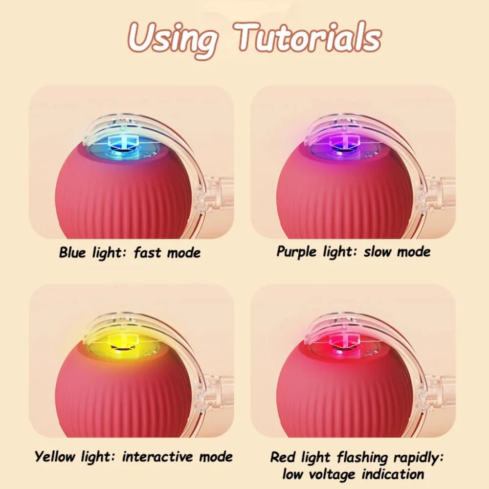 Automatic Cat Ball Toy – Smart Rolling Ball with Faux Tail