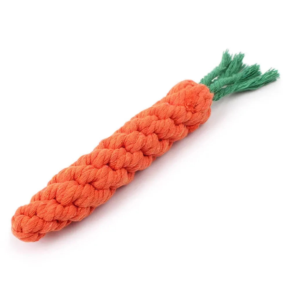 Carrot-Shaped Dog Chew Toy – Durable Rope for Puppies