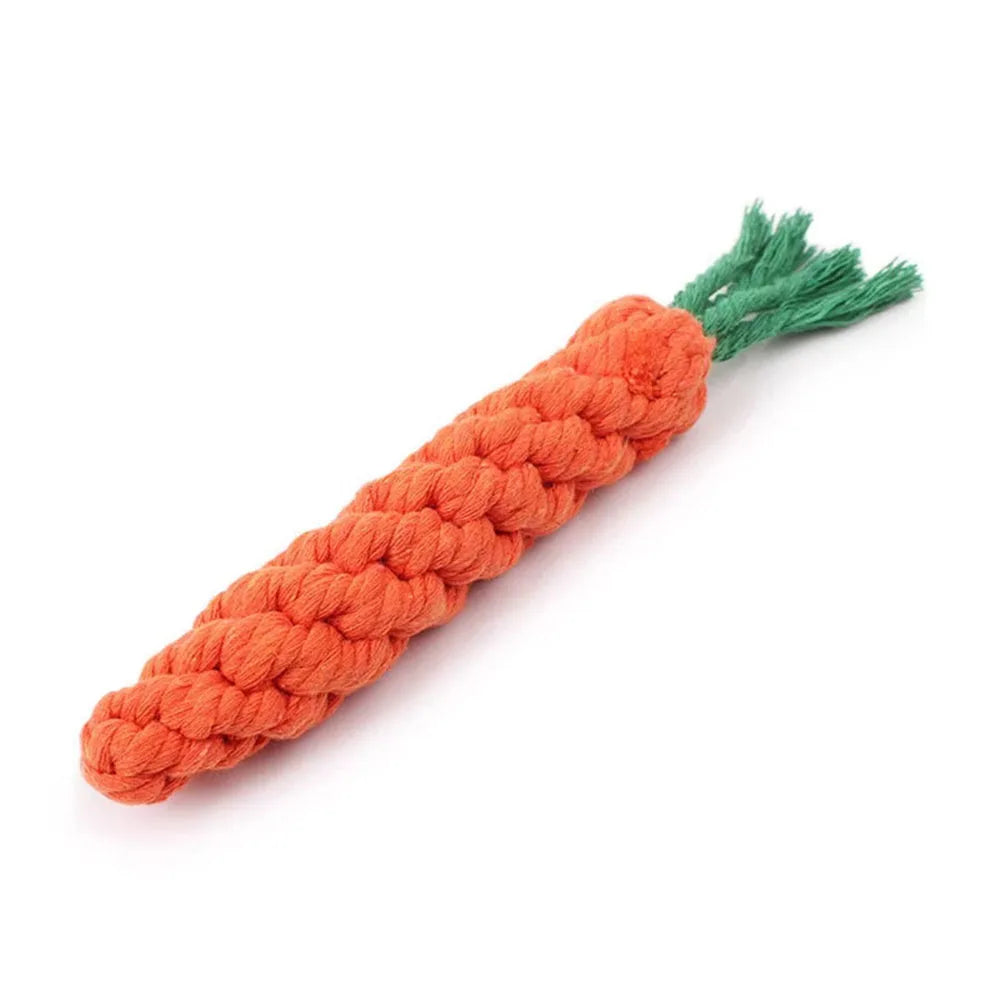 Carrot-Shaped Dog Chew Toy – Durable Rope for Puppies