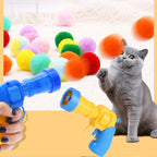 Cat Ball Launcher Toy - 10-100 Plush Balls with Shooting Gun