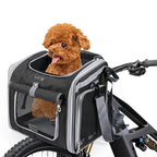 Expandable Pet Bike Basket - Soft-Sided Carrier with 4 Doors