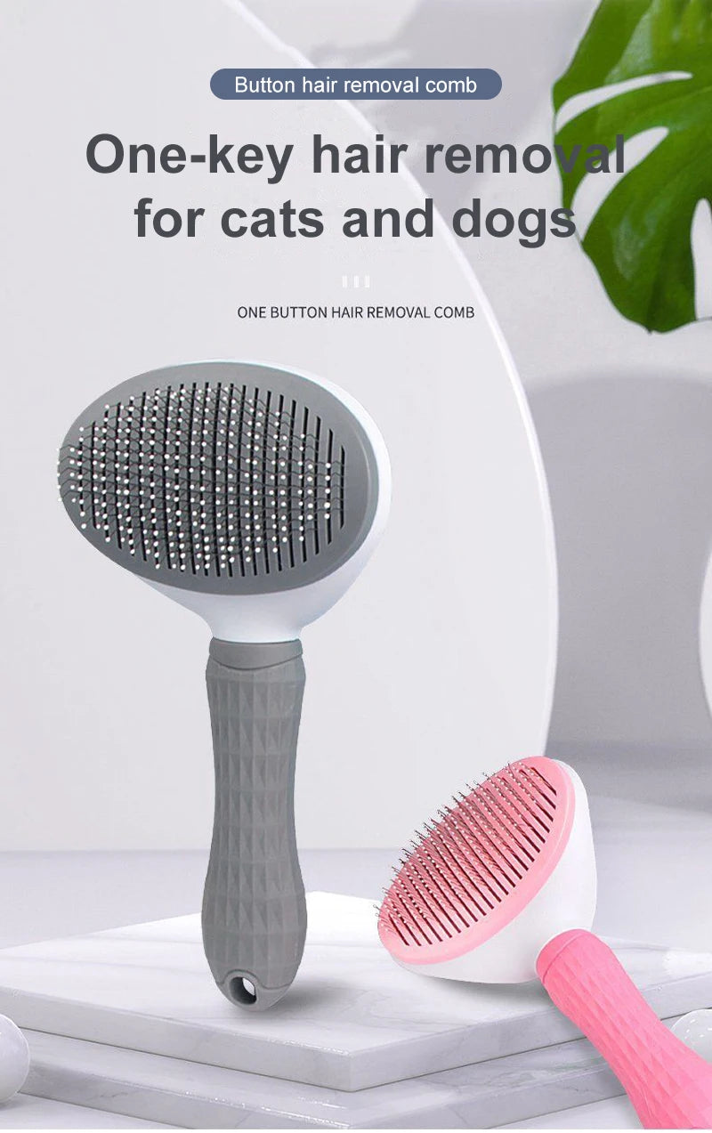 Pet Grooming Brush – Dog & Cat Hair Remover Comb for Long Hair
