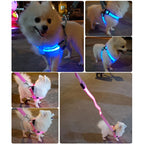LED Glow Dog Harness - Reflective No-Pull Harness with 3 Light Modes