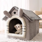 Foldable Dog & Cat House Bed – Warm Pet Nest for Small & Medium Pets