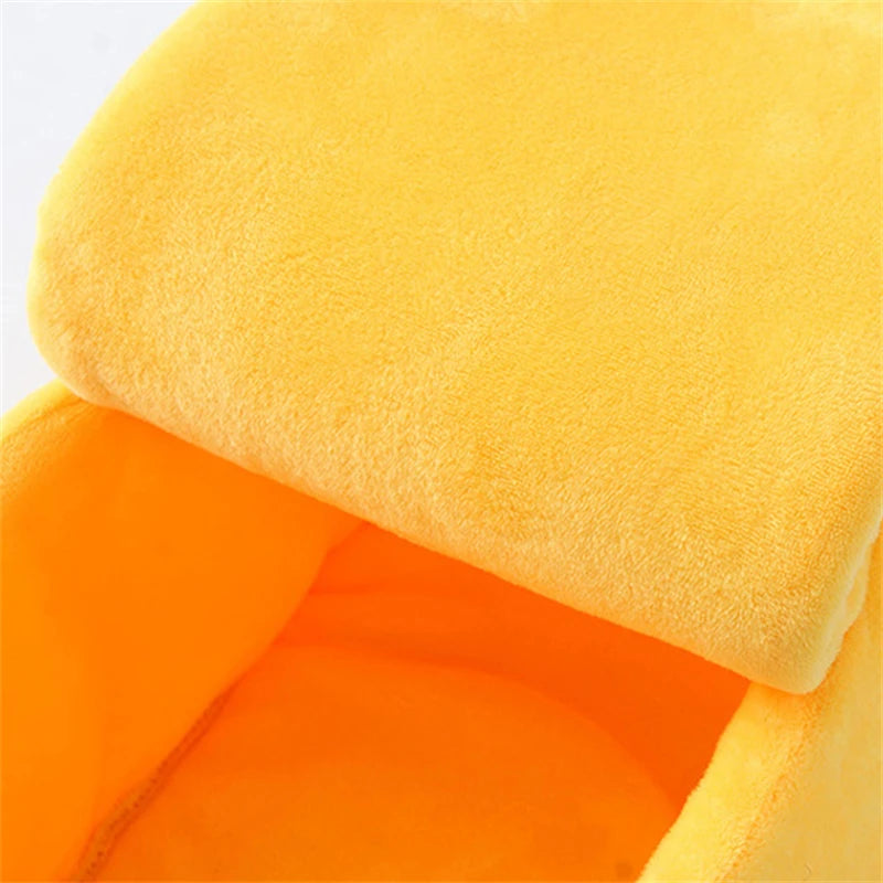 Banana Cat Bed - Cute Fruit-Shaped Pet Bed with Thick Cushion