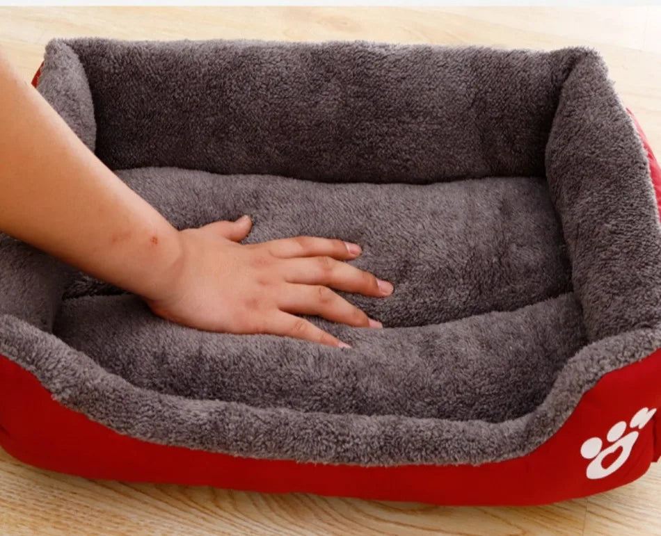 Large Square Pet Bed – Plush Washable Dog & Cat Sofa