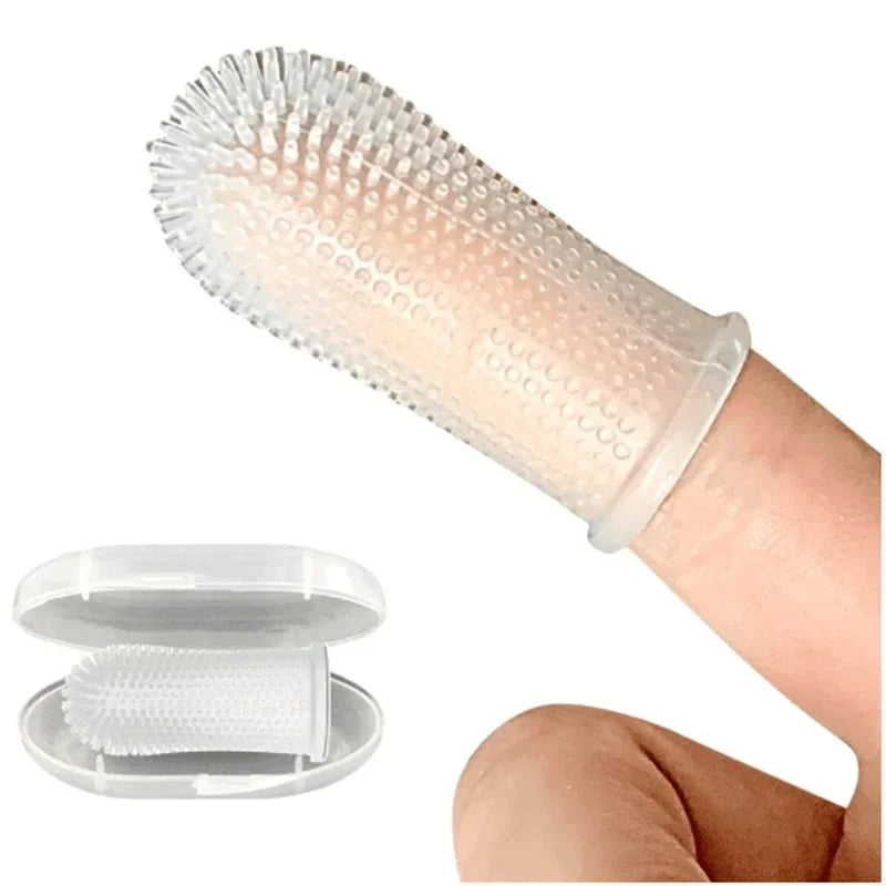 Pet Finger Toothbrush - Super Soft Silicone Teeth Cleaning Tool for Dogs & Cats