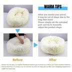 Round Plush Pet Bed – Warm Washable Dog & Cat Sofa