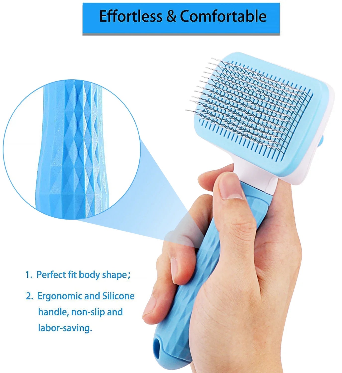 Pet Grooming Brush – Dog & Cat Hair Remover Comb for Long Hair