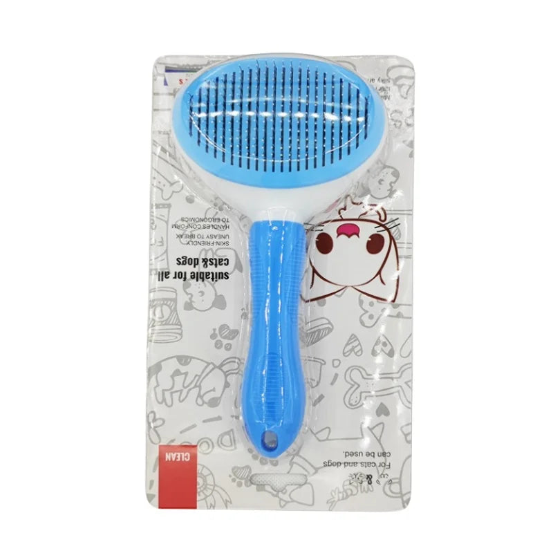 Self-Cleaning Pet Hair Comb – Cat & Dog Grooming Slicker Brush