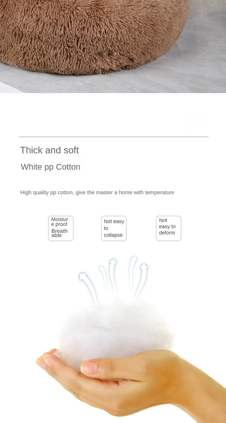 Plush Cat & Dog Nest – Warm Detachable Pet Bed for Winter