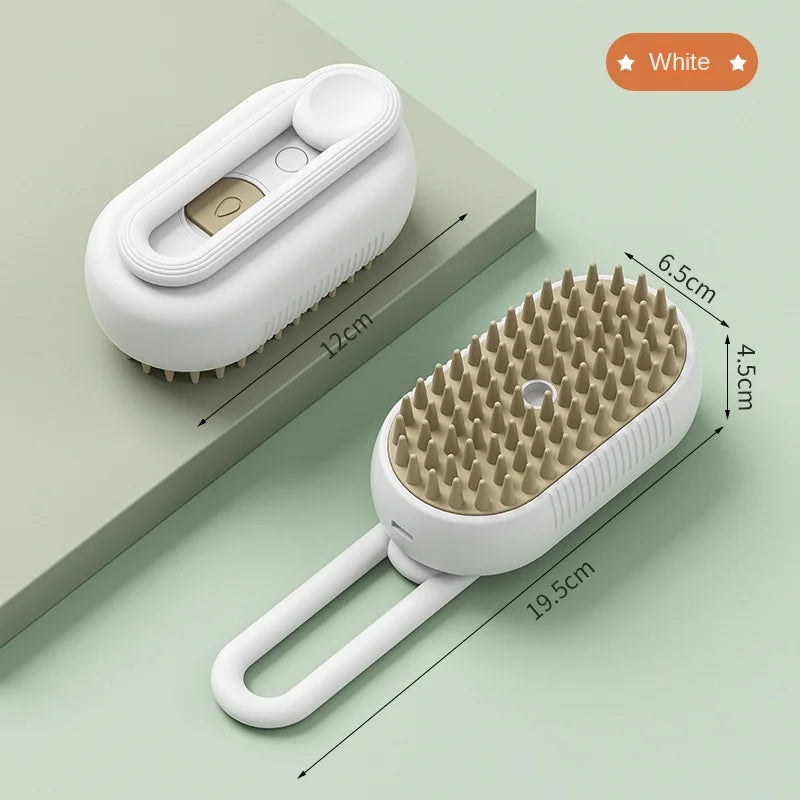 3-in-1 Steamy Pet Brush – Electric Dog & Cat Grooming Comb with Spray