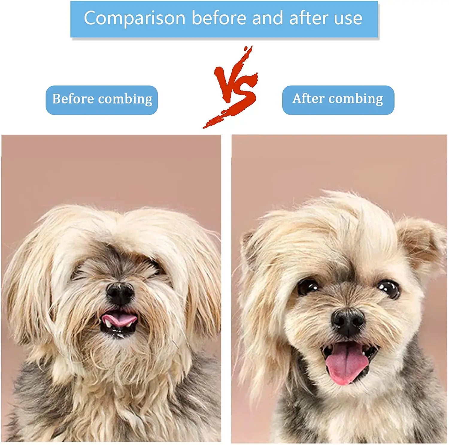 Pet Grooming Brush – Dog & Cat Hair Remover Comb for Long Hair