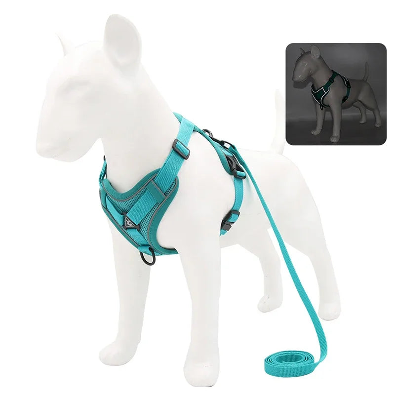 No-Pull Dog & Cat Harness Set – Adjustable Reflective Vest with Leash
