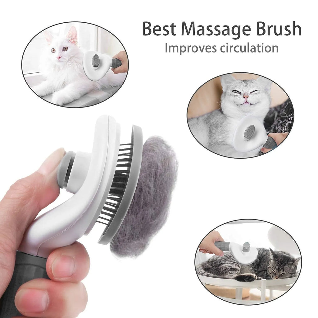 Self-Cleaning Pet Brush for Dogs & Cats – Hair Remover Comb