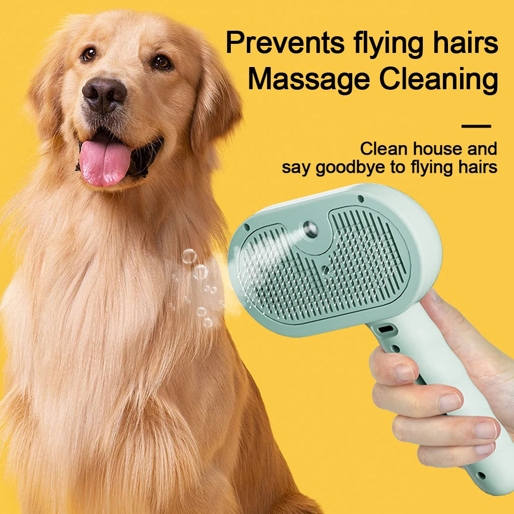 Steam Spray Dog Grooming Brush – Luxury Pet Hair Remover