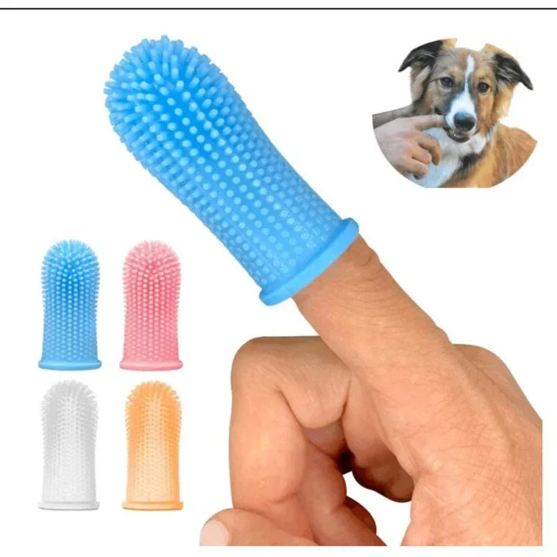 Pet Finger Toothbrush - Super Soft Silicone Teeth Cleaning Tool for Dogs & Cats