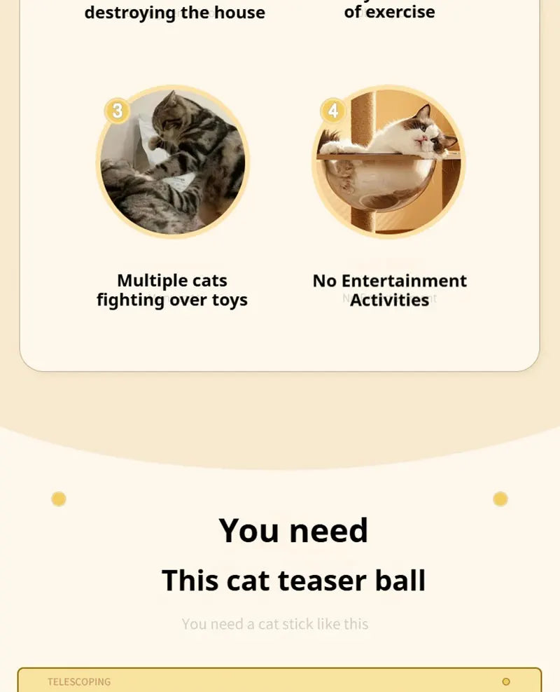 Automatic Lifting Cat Toy - Electric Teaser Ball with Adjustable Clamp