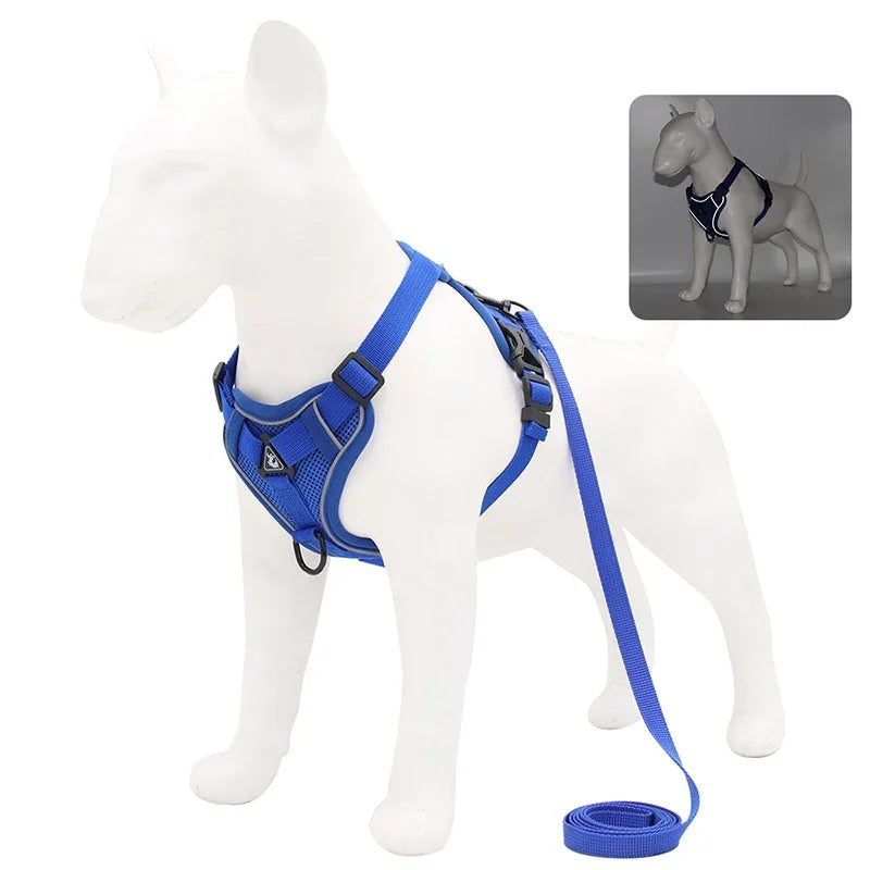 No-Pull Dog & Cat Harness Set – Adjustable Reflective Vest with Leash