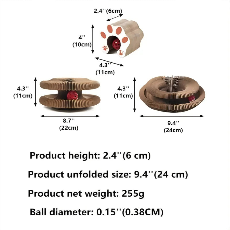 Foldable Cat Scratcher Bed - Curved Cardboard Scratcher & Lounge