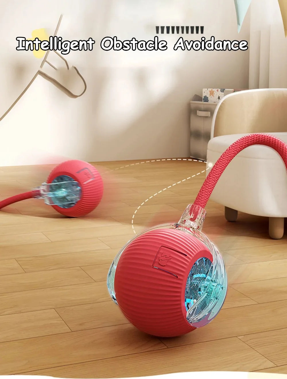 Automatic Cat Ball Toy – Smart Rolling Ball with Faux Tail