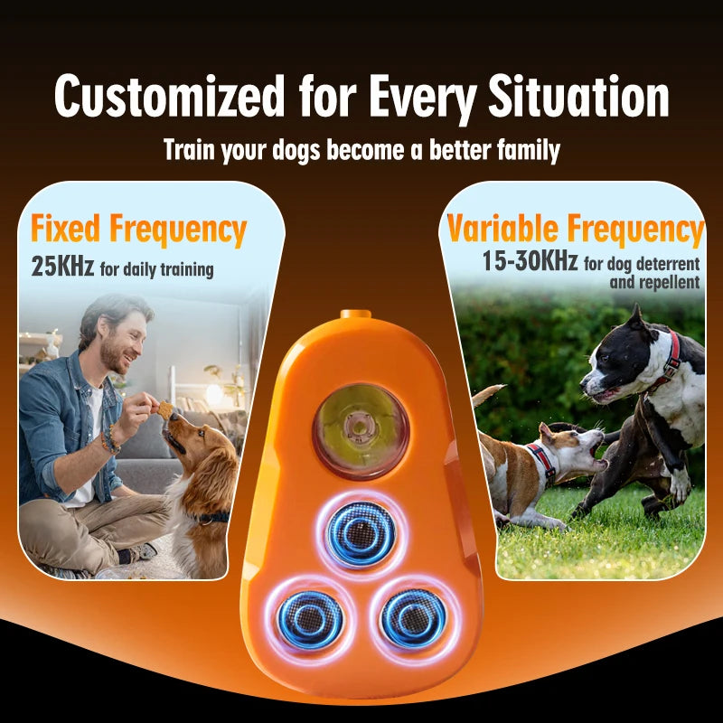 Ultrasonic Dog Training Device - Anti-Bark Deterrent with LED Flashlight