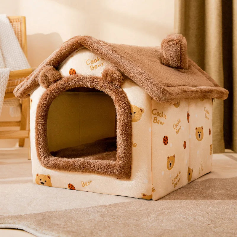 Medium Dog Kennel Bed – Soft Removable Winter Puppy House