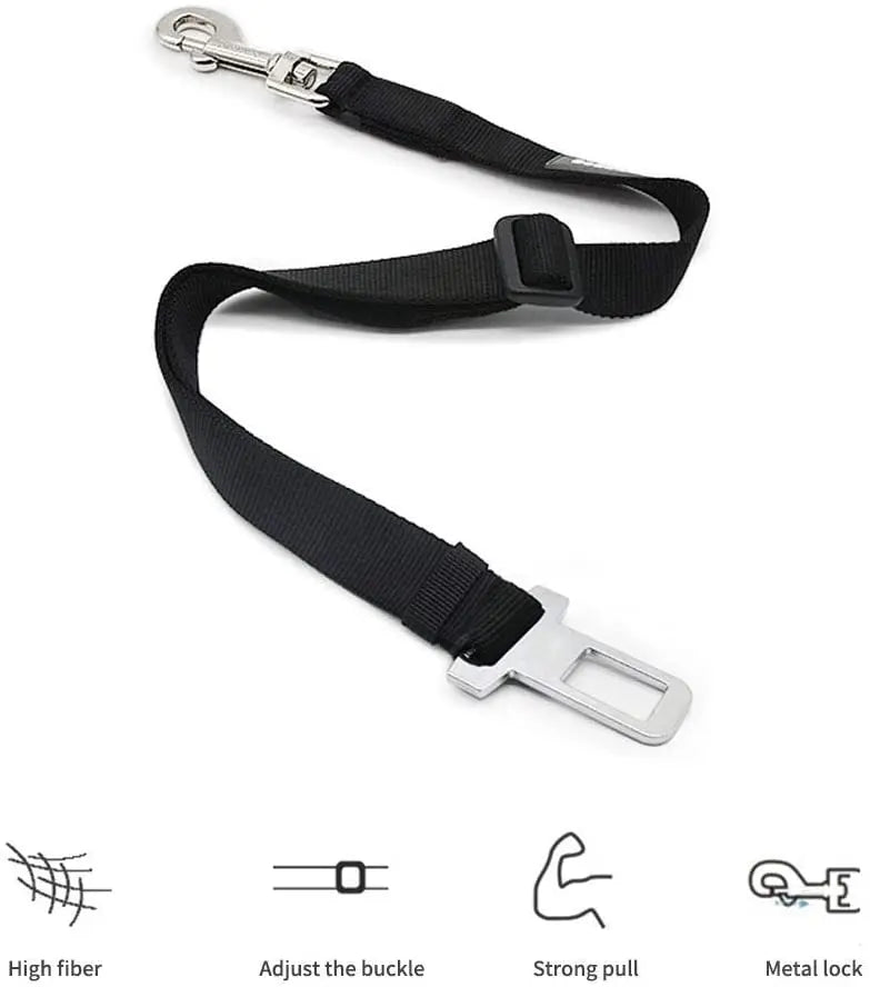 Adjustable Pet Car Seat Belt – Dog & Cat Safety Harness Lead