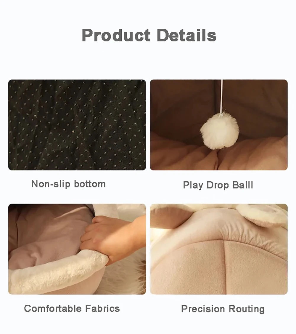 Washable Pet Lounger – Cozy Warm Bed for Cats & Small Dogs