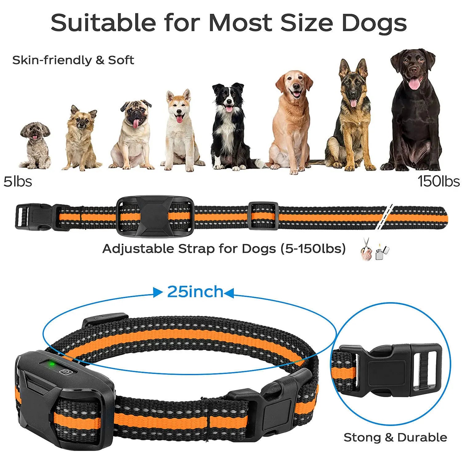 3300FT Dog Training Collar - Long Range Remote for 5-120lb Dogs