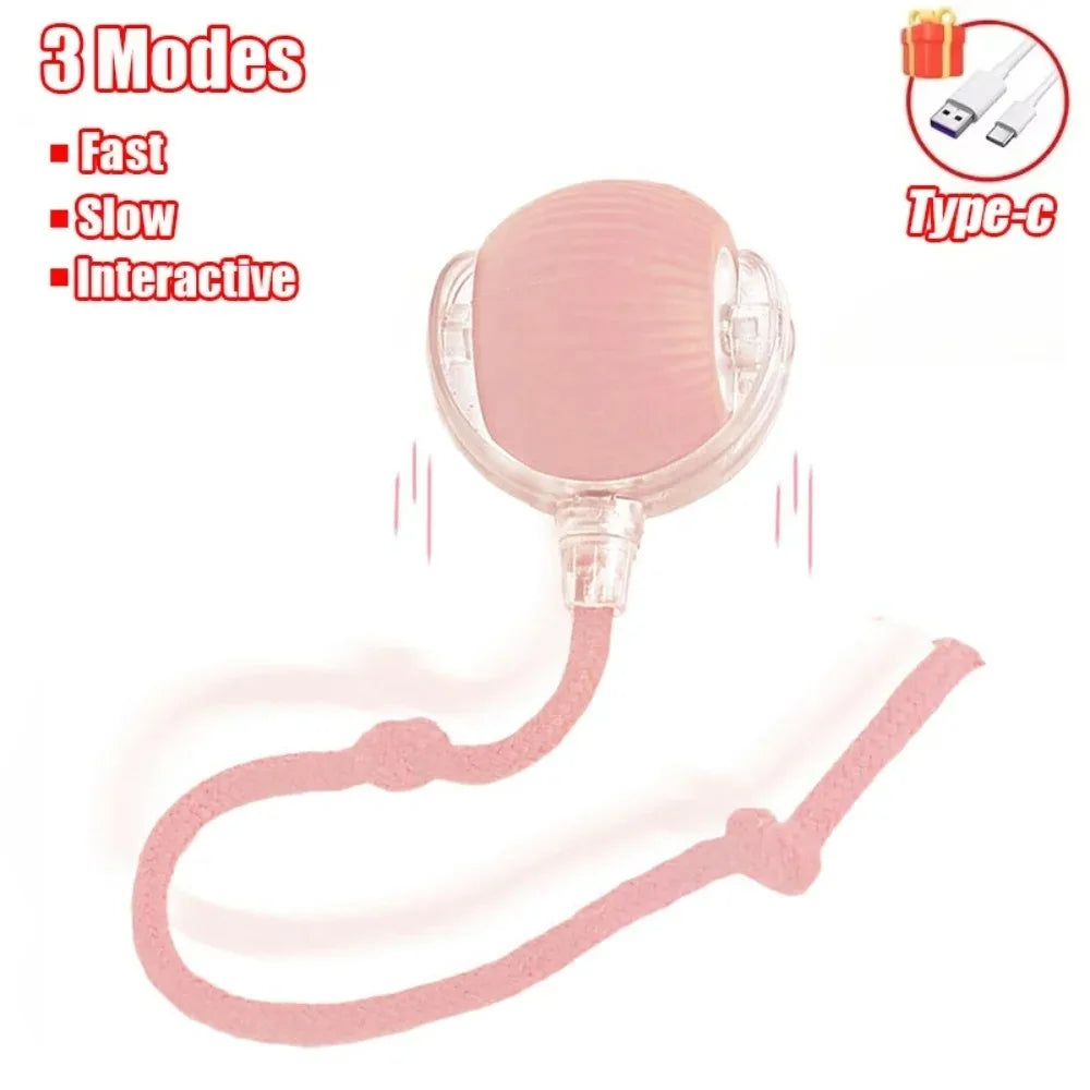 Automatic Cat Ball Toy – Smart Rolling Ball with Faux Tail