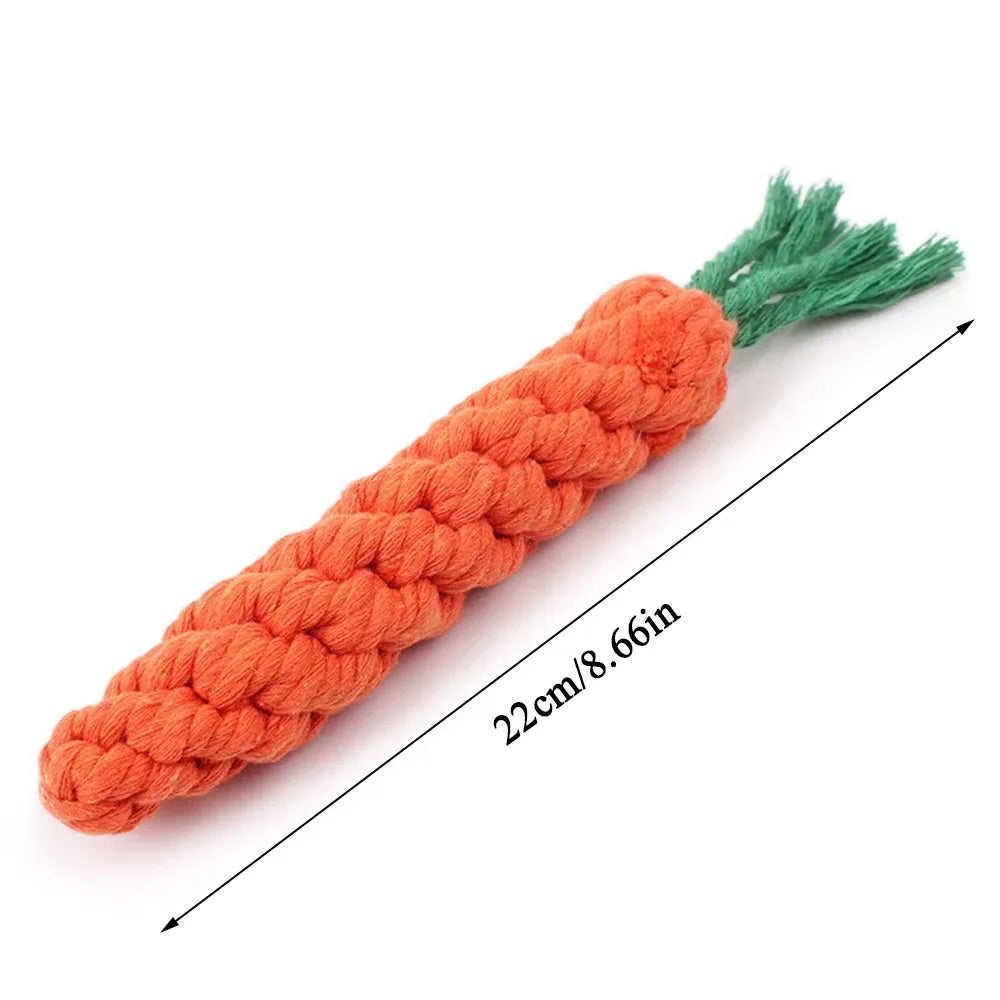 Carrot-Shaped Dog Chew Toy – Durable Rope for Puppies