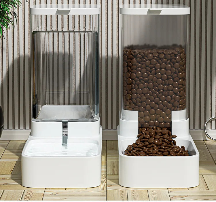 Automatic Cat Feeder & Water Dispenser – Gravity Food Container for Pets