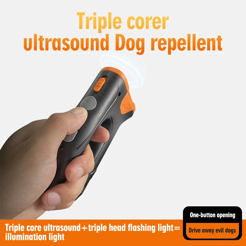 Ultrasonic Dog Training Device - Anti-Bark Deterrent with LED Flashlight