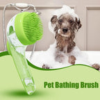Pet Shampoo Bath Brush with Soap Dispenser – Soft Silicone Grooming Tool