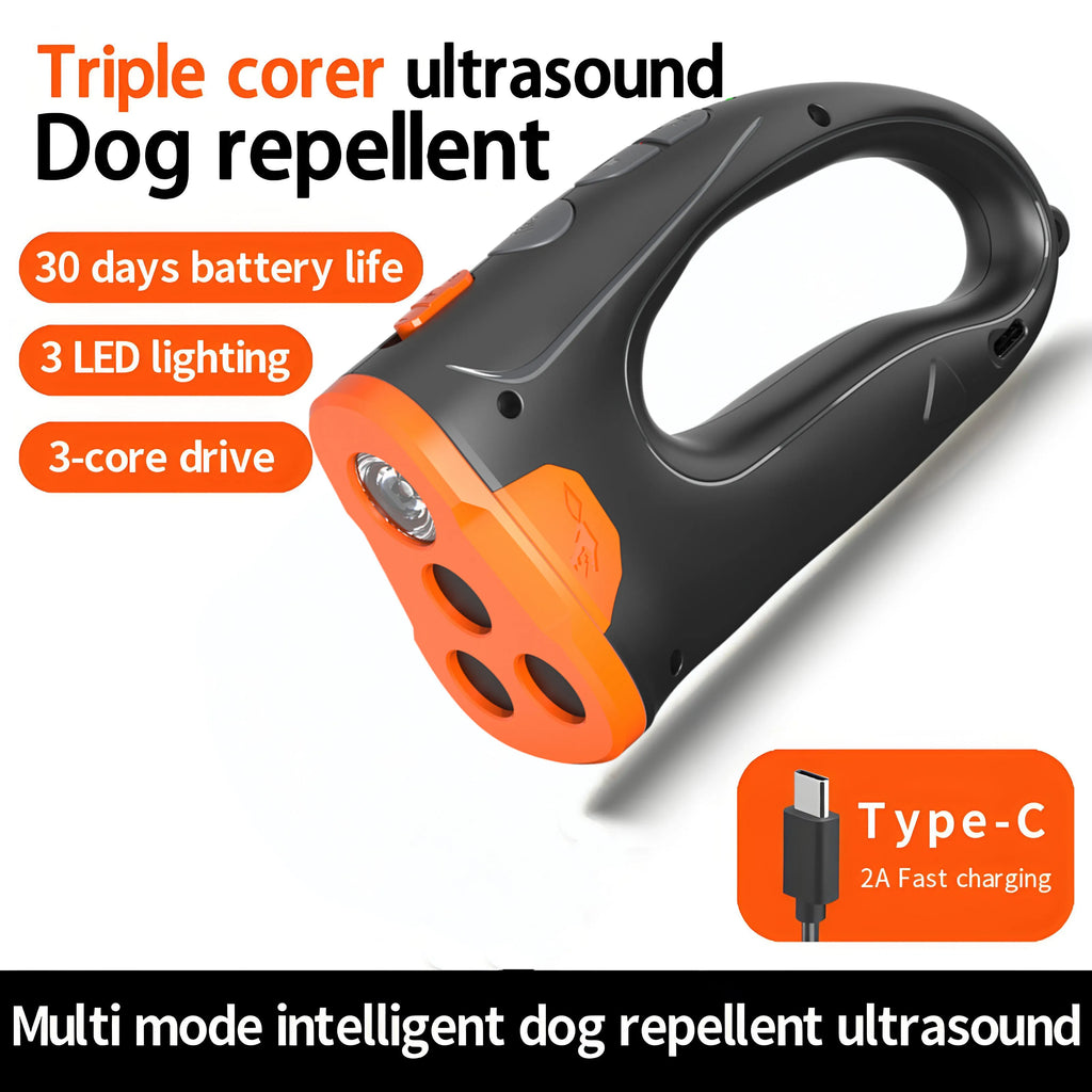 Ultrasonic Dog Training Device - Anti-Bark Deterrent with LED Flashlight
