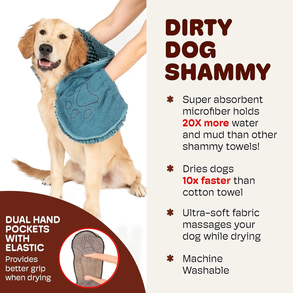 Super Absorbent Pet Bath Towel - Quick-Dry Chenille Dog & Cat Drying Towel