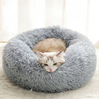 Plush Cat & Dog Nest – Warm Detachable Pet Bed for Winter