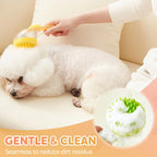 Dog Bath Brush with Shampoo Dispenser - 2-in-1 Grooming & Washing Tool
