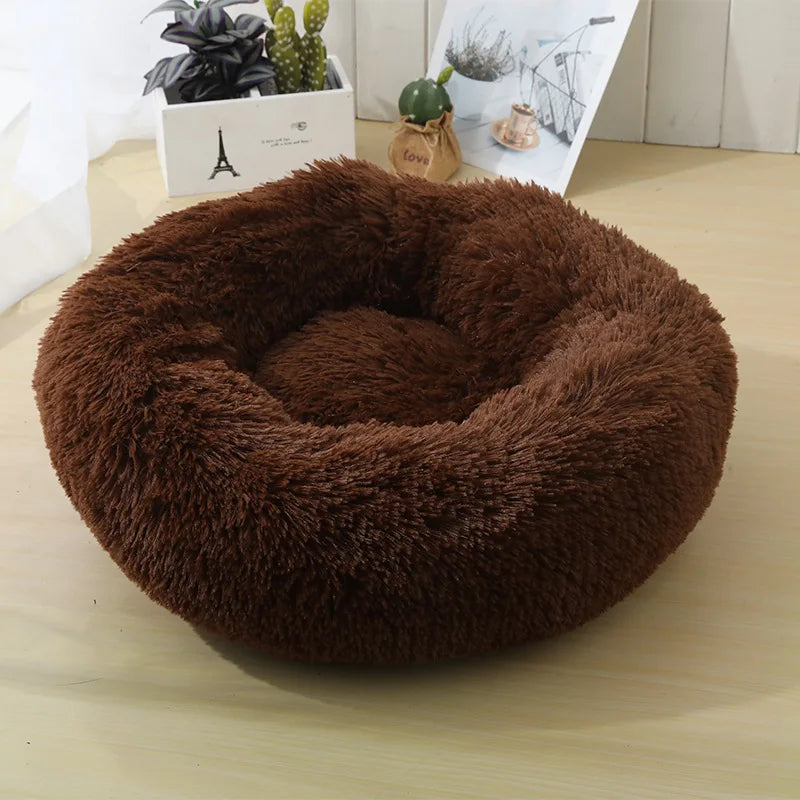 Plush Cat & Dog Nest – Warm Detachable Pet Bed for Winter