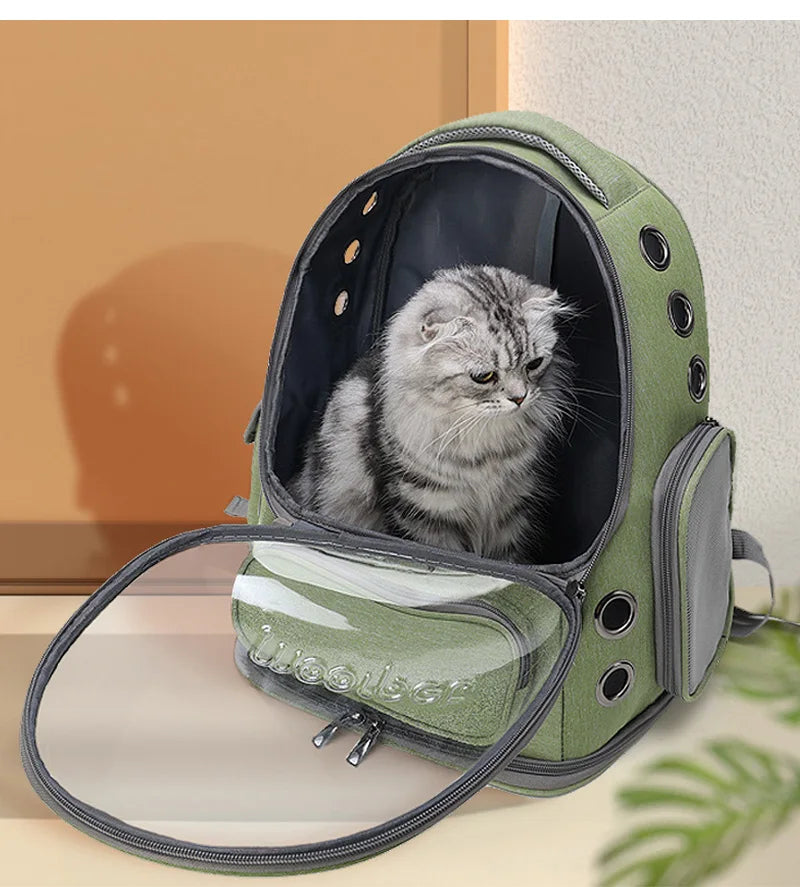 Transparent Cat Carrier Backpack – Breathable Travel Bag for Pets